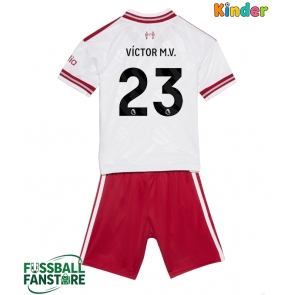 Liverpool Victor Munoz #23 Replik Auswärtstrikot Kinder 2026-27 Kurzarm (+ Kurze Hosen)